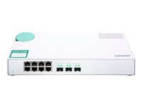 QNAP QSW-308S - Kytkin - hallitsematon - 3 x 10 Gigabit SFP+ + 8 x 10/100/1000 - työpöytä QSW-308S