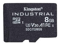 Kingston Industrial - Flash-muistikortti - 8 Gt - A1 / Video Class V30 / UHS-I U3 / Class10 - microSDHC UHS-I SDCIT2/8GBSP