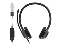 Cisco Headset 322 - Kuulokkeet + mikrofoni - korvien päällä - langallinen - USB-A - hiilen musta HS-W-322Q-C-USBC