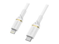 OtterBox Standard - Lightning-kabel - Lightning hane till USB-C hane - 1 m - molndammig vit - USB Power Delivery (60W) 78-52552