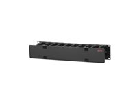 APC Horizontal Cable Manager Single-Sided with Cover - Kabelhållarsats för rack - svart - 2U - 19" - TAA-kompatibel - för P/N: AR4012A, AR4017A, AR4032A, AR4038LA, SRT5KRMXLT-A, SRT6KRMXLT-A, SRT8KRMXLT-A AR8600A