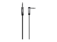Belkin MIXIT Aux Cable - Ljudkabel - mini-phone stereo 3.5 mm hane till mini-phone stereo 3.5 mm hane - 1.83 cm - svart - platt, 90° anslutning AV10128BT06