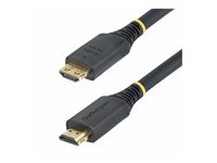 Startech 20ft (6m) Active HDMI Cable w/Gripping Connectors - Hög hastighet - HDMI-kabel med Ethernet - HDMI hane till HDMI hane - 6.1 m - skärmad - svart - halogenfri, aktiv, 4K60Hz stöd, 1440p (UWQHD) stöd 144Hz, 1080p stöd 240 Hz HDMI2-CABLE-GRIP-20F