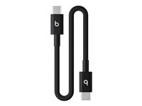 Beats - USB-kabel - USB-C (hane) till USB-C (hane) - USB 2.0 - 20 cm - flätad, Snabbladdning upp till 60 W, förstärkt design - bultsvart MEQ94ZM/A