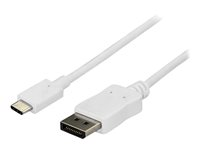 StarTech 6ft/1.8m USB C to DisplayPort 1.2 Cable 4K 60Hz, USB-C to DisplayPort Adapter Cable HBR2, USB Type-C DP Alt Mode to DP Monitor Video Cable, Works with Thunderbolt 3, White - USB-C Male to DP Male (CDP2DPMM6W) - DisplayPort-kabel - USB-C (hane) till DisplayPort (hane) - Displayport 1.2/Thunderbolt 3 - 1.8 m - 4K60Hz (3840 x 2160) stöd - vit CDP2DPMM6W
