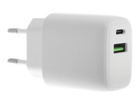 Insmat - Verkkosovitin - 30 watti(a) - 3 A - PD 3.0, Quick Charge 3.0 - 2 lähtöliittimet (USB, 24 pin USB-C) 530-9300