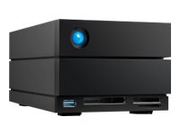 LaCie 2big Dock STLG36000400 - Kiintolevyasemaryhmä - 36 Tt - 2 telineet (SATA-600) - HDD 18 Tt x 2 - Thunderbolt 4, USB 3.2 Gen 2 (ulkoinen) - sekä 5 vuoden tietojen palautuksen huoltosuunnitelma STLG36000400