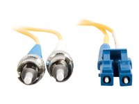 C2G LC-ST 9/125 OS1 Duplex Singlemode PVC Fiber Optic Cable (LSZH) - Kytkentäkaapeli - ST single-mode (uros) to LC single-mode (uros) - 3 m - kuituoptinen - kaksipuolinen (duplex) - 9 / 125 micron - OS1 - ei sisällä halogeenia - keltainen 85597