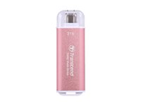 Transcend ESD300 - SSD - 2 Tt - ulkoinen (kannettava) - USB 3.2 Gen 2x1 (USB-C liitin) - rosy pink TS2TESD300P