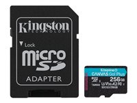 Kingston - Flash-muistikortti (microSDXC to SD -adapteri sisältyvä) - 256 Gt - A2 / Video Class V30 / UHS-I U3 / Class10 - microSDXC UHS-I SDCG3/256GB
