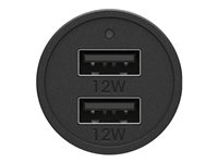 OtterBox Premium - Auton virtasovitin - 12 watti(a) - 2.4 A - 2 lähtöliittimet (2 x USB) - musta 78-52700