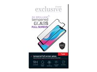 Insmat Exclusive - Näytön suojus tuotteelle matkapuhelin - koko ruutu - 2.5D - lasi - kehyksen väri musta malleihin Motorola Moto G54 861-1489