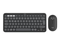 Logitech Pebble 2 Combo - Sats med tangentbord och mus - trådlös - Bluetooth LE - tonal graphite 920-012257