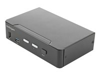 StarTech.com 2-ports HDMI KVM-switch - En skärm 4K 60 Hz Ultra HD HDR - Desktop HDMI 2.0 KVM-switch med 2 portar USB 3.0-hubb (5 Gbit/s) och 4x USB 2.0 HID, ljud - Snabbtangenter för omkoppling - TAA - Omkopplare för tangentbord/video/mus/ljud - 2 x KVM/ljud - 1 lokal användare - skrivbordsmodell, rackmonterbar - TAA-kompatibel SV231HU34K6