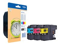 Brother LC125XL Rainbow Pack - 3-pack - superlång livslängd - gul, cyan, magenta - original - blister med akustiskt / elektromagnetiskt alarm - bläckpatron - för Brother DCP-J4110DW LC125XLRBWBPDR
