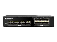 QNAP QSW-2104-2T-A - Kytkin - Hallinnoitu - 4 x 100 Gigabit QSFP28 + 8 x 25 Gb:n SFP28 - telineeseen asennettava QSW-M7308R-4X