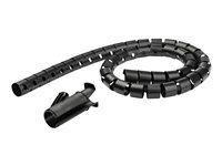 StarTech.com 1.5m (4.9ft) Cable Management Sleeve - Spiral - 1" (25mm) Diameter - W/ Cable Loading Tool - Black (CMSCOILED) - Set med kabelfodral - svart - 1.5 m CMSCOILED