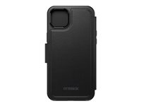 OtterBox - Skyddsfodral vikbart fodral för mobiltelefon - MagSafe-kompatibel - konstläder - skuggsvart - för Apple iPhone 14 Plus 77-90283
