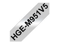 Brother HGE-M951V5 - Musta hopealla - Rulla (2,4 cm x 8 m) 5 kasetti(a) laminaattinauha malleihin P-Touch PT-9500pc, PT-9700PC, PT-9800PCN; P-Touch R RL-700S HGEM951V5