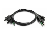 StarTech.com - Tangentbords-/video-/muskabel - TAA-kompatibel - USB typ A, 3,5 mm ljuduttag, DisplayPort (hane) till USB Type B, 3,5 mm ljuduttag, DisplayPort (hane) - 1.8 m SK2DPMMKVM06-TAA-2U
