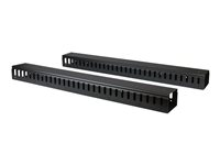 Startech Vertikal kabelorganiserare med fingerkanaler - 0U - 1,8 m - Kabelhållare - 1.83 m - svart - 40U - för P/N: RK2537BKM, RK4242BK24, RK4242BK30 CMVER40UF
