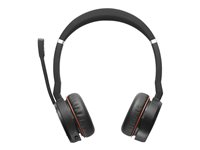 Jabra Evolve 75 SE UC Stereo - Kuulokkeet + mikrofoni - korvien päällä - Bluetooth - langaton - aktiivinen melunpoisto - USB - sekä latausalusta - Zoom-sertifioitu malleihin LINK 380a MS 7599-848-199