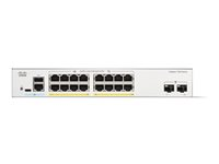 Cisco Catalyst 1300-16P-2G - Kytkin - L3 - Hallinnoitu - 16 x 10/100/1000 (PoE+) + 2 x Gigabit SFP - telineeseen asennettava - PoE+ (120 W) C1300-16P-2G