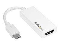 Startech USB-C to HDMI Adapter - White - 4K 60Hz - Videokort - USB-C hane till HDMI hona - 15 cm - vit - stöd för 4K CDP2HD4K60W