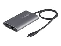 StarTech Thunderbolt 3 to Dual DisplayPort Adapter DP 1.4, Dual 4K 60Hz or Single 8K/5K Thunderbolt 3 to DP Adapter, TB3 to 2x DisplayPort Monitor Video Display Adapter, Mac/Windows - TB3 to DP 1.4 Adapter - USB-/DisplayPort-adapter - USB-C (hane) till DisplayPort (hona) - Thunderbolt 3/DisplayPort 1.4 - 46 cm - stöd för 8K - silver TB32DP14