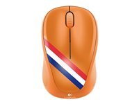 Logitech M235 - 2:a generationen - mus - höger- och vänsterhänta - optisk - trådlös - 2.4 GHz - trådlös USB-mottagare - Nederländernas flagga 910-004031
