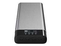 HyperJuice HJ245B - Virtapankki - USB-C - 27000 mAh - 245 watti(a) - PD 2.0, PD 3.0, QC 2.0, QC 3.0, Apple 2.4A, Qualcomm Quick Charge 4.0+ - 4 lähtöliittimet (4 x USB-C) HJ245B