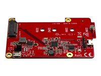 Startech Raspberry Pi Board - USB 2.0 480Mbps - USB to M.2 SATA Converter - USB to SATA Raspberry Pi SSD (PIB2M21) - Kontrollerkort - M.2 Card - USB 2.0 - röd PIB2M21