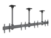 Multibrackets M Pro Series - Asennuskomponentti (8 fixed arms, 3 kattolevyä, kisko, 3 pylvästä) - yhdelle puolelle malleihin 4 litteää paneelia - alumiini, teräs - musta -näytön koko: 32"-50" -kiinnitysliitäntä: enintään 300 x 300 mm - kattoon asennettava 7350105216466