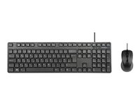 Targus - Sats med tangentbord och mus - kombination - full size - antimikrobiell - USB - AZERTY - fransk - svart AKM622FR