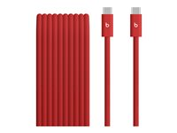 Beats - USB-kabel - USB-C (hane) till USB-C (hane) - USB 2.0 - 3 m - flätad, Snabbladdning upp till 240 W, förstärkt design - snabb röd MHX94ZM/A