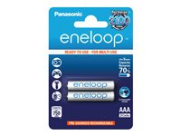 Panasonic Eneloop HR-4UTGB - Akku 2 x AAA - NiMH - (uudelleenladattavat) - 750 mAh 184-1025