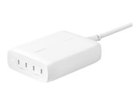 Belkin BoostCharge Pro - Strömadapter - GaN-teknik - 200 Watt - 5 A - Fast Charge, Strömmatning 3.1, PD 3.0 - 4 utdatakontakter (USB-C) - vit WCH015VFWH