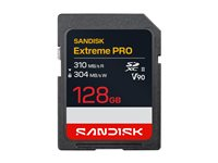 SanDisk Extreme PRO - Flash-minneskort - 128 GB - Video Class V90 / UHS-II - SDXC UHS-II SDSDXDE-128G-GN4IN