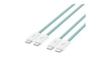 Belkin BoostCharge - USB-kabel - USB-C (hane) till USB-C (hane) - 1.5 m - USB Power Delivery (60W), braided - grön (paket om 2) BBD008HQ05GR2PK