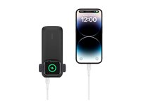 Belkin BoostCharge Pro - Trådlös powerbank - 10000 mAh - 20 Watt - PD 3.0, Fast Charge (magnetisk, USB-C) - på kabel: USB-C - svart BPD005BTBK