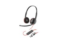 HP Poly Blackwire 3210 - Blackwire 3200 Series - headset - på örat - kabelansluten - USB-C - svart - Skype-certifierat, Cisco Jabber-certifierad, Avaya-certifierad 80S09A6