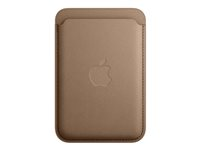 Apple - Lompakko matkapuhelimelle/luottokortille - MagSafe-yhteensopiva - mikrotvilli, FineWoven - ruskeanharmaa malleihin iPhone 12, 13, 14, 15 MT243ZM/A
