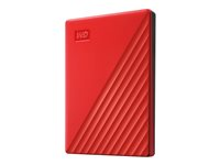WD My Passport WDBYVG0020BRD - Hårddisk - krypterat - 2 TB - extern (portabel) - USB 3.2 Gen 1 - 256 bitars AES - röd WDBYVG0020BRD-WESN