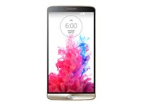 LG G3 D855 - 4G pekskärmsmobil - RAM 3 GB / Internminne 32 GB - microSD slot - LCD-skärm - 5.5" - 2560 x 1440 pixlar - rear camera 13 MP - guldskimrande LGD855.ANEUKG