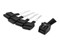 StarTech Intern Mini-SAS till SATA-kabel - SFF-8643 till 4x SATA - 1 m - SATA/SAS-kabel - 4x mini-SAS HD (SFF-8643) (P) till SATA (P) - 1 m - svart & silver - för P/N: SFF86448PLT2 SAS43SAT1M