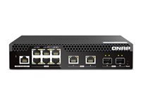 QNAP Web Managed Series - Kytkin - puolileveys, taso 2 - Hallinnoitu - telineeseen asennettava QSW-M2106R-2S2T