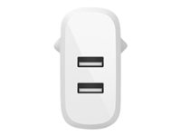 Belkin BoostCharge - Verkkosovitin - 24 watti(a) - QC 3.0 - 2 lähtöliittimet (USB) - valkoinen WCB002VFWH