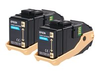 Epson Double Pack - 2-pack - cyan - original - tonerkassett - för Epson AL-C9500DN; AcuLaser C9300D2TN, C9300D3TNC, C9300DN, C9300DTN, C9300N, C9300TN C13S050608