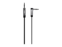 Belkin MIXIT Aux Cable - Ljudkabel - mini-phone stereo 3.5 mm hane till mini-phone stereo 3.5 mm hane - 91.44 cm - svart - platt, 90° anslutning AV10128CW03-BLK