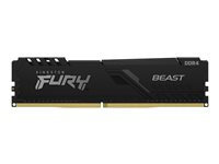 Kingston FURY Beast - DDR4 - pakkaus - 32 Gt: 2 x 16 Gt - DIMM 288 nastaa - 3733 MHz / PC4-29800 - CL19 - 1.35 V - puskuroimaton - non-ECC - musta KF437C19BB1K2/32